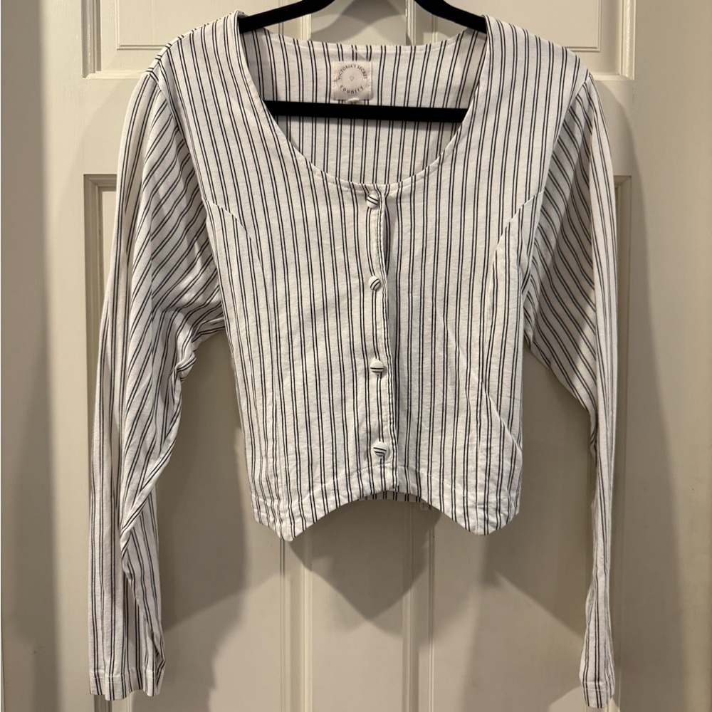Vintage Victoria's Secret Black and White Striped Top